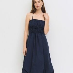 All:Row Black Spaghetti Strap Midi Dress Size Small Minimalist Chic Cotton